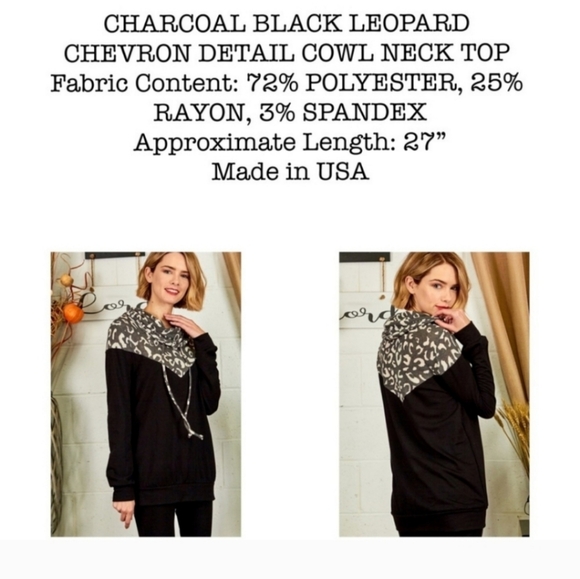 New Animal Print Chevron Cowl Sweater - Picture 5 of 6